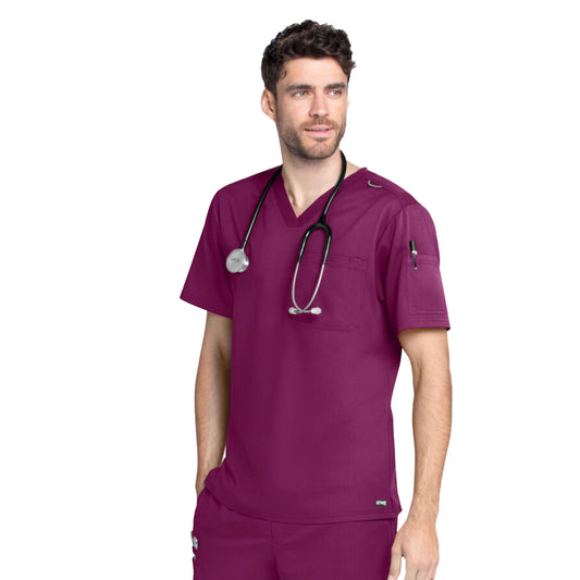 Pijama Quirúrgica Grey´s Anatomy Spandex Stretch Caballero Vino