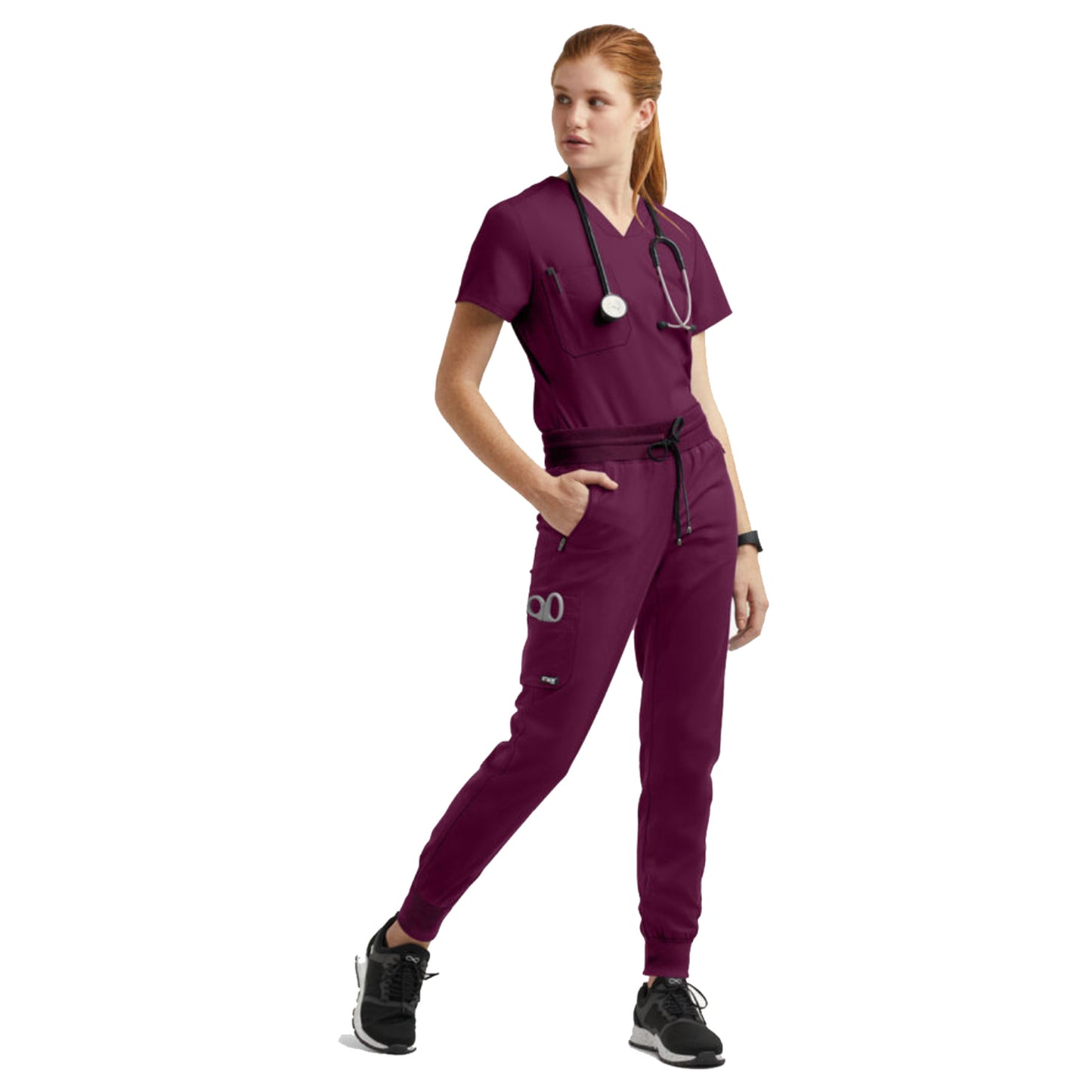 Pijama Quirúrgica Grey´s Anatomy ACTIVE Spandex Stretch Dama Vino