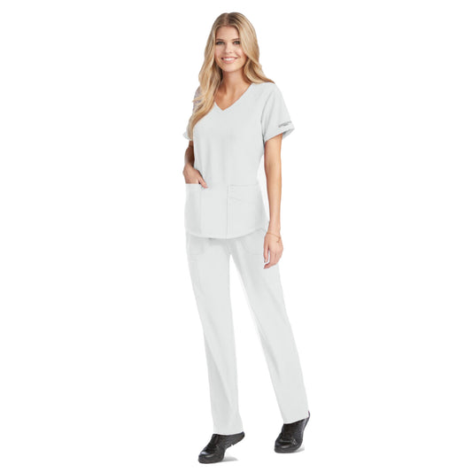 Pijama Quirúrgica Skechers Stretch Vitality Blanco Dama