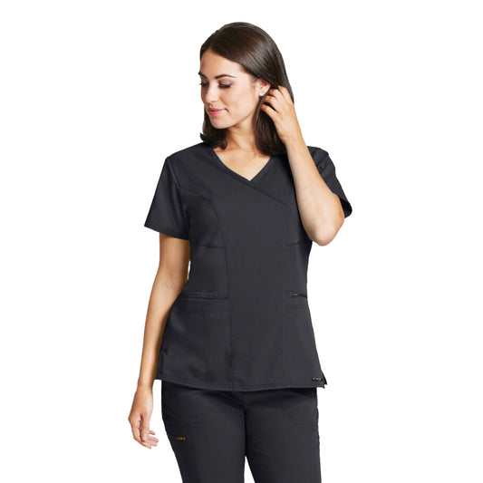 Pijama Quirúrgica Grey´s Anatomy SPANDEX CRUZADO Stretch Dama Negro