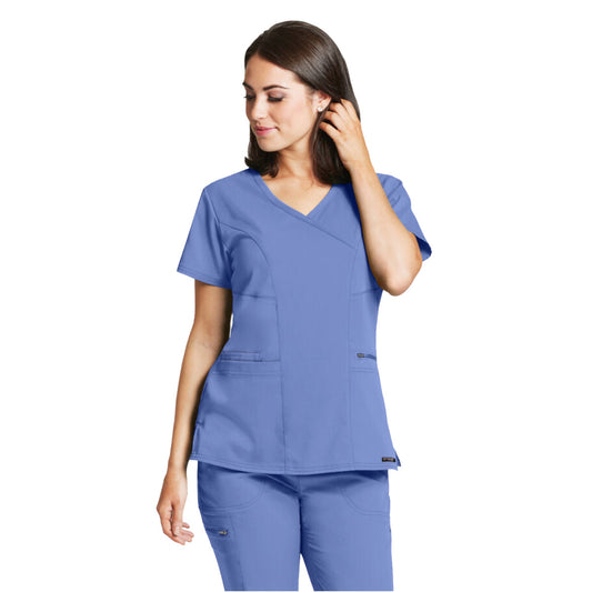 Pijama Quirúrgica Grey´s Anatomy SPANDEX CRUZADO Stretch Dama Plumbago