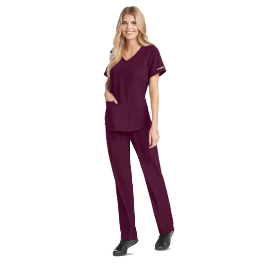 Pijama Quirúrgica Skechers Stretch Vitality Vino Dama